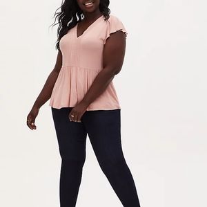 Torrid SUPER SOFT PEACH LACE TRIM BABYDOLL TOP